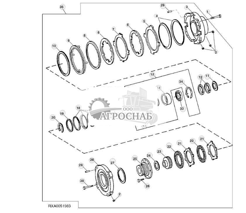 Hi-Low Brake and Clutch Assembly, 24-Speed PowrSync™ 